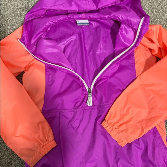 Columbia Half Zip Windbreaker Spring Jacket Girl's Size Large 14/16 - Picture 8 of 9